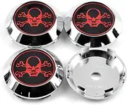 Set of 4 Skull Punisher Wheel Center Hub Caps 70mm(2.75in)/63mm(2.48in) Fit for 17in 18 in RPF1's XXR 527 Wheel Rim Base Cap Replacement