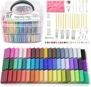 Shuttle Art Polymer Clay, 57 Colours Oven Bake Modeling Clay, Creative Clay Kit with 19 Clay Tools and 10 Kinds of Accessories, Non-Toxic, Non-Sticky, Ideal DIY Art Craft Clay for Kids Adults