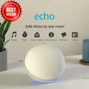 Echo 4th Gen with Premium Sound, Smart Home Hub, Alexa – Glacier White