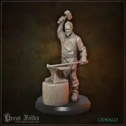 Oswald - Townsperson Blacksmith | GreatGrimoire | D&D Miniature NPC