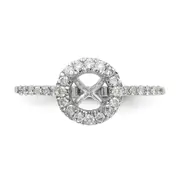1/4 Ct. Natural Diamond Semi-mount Engagement Ring in 14K White Gold - All Diamond