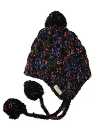 NEFF Women's Black Multicolor Ainsley Beanie Hat NWT
