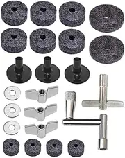 LALADEFIEE Drum Kit Felt Pad Set 23pc Drum Supplies Disc Nuts Washers Sound Enhancer