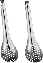 Vaguelly 2Pcs Caviar Slotted Spoon Stainless Steel Cooking Colanders Kitchen Utensils for Efficient Liquid Separation Mirror Polished Finish