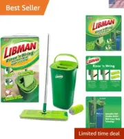 Compact Microfiber Mop and Bucket with 2 Washable Pads - Space-Saving Design