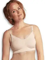 [Carriwell] Seamless Nursing Bra, Flexible Maternity Bra, Wide Elastic Breast Band, Wireless, with Bra Extender in Black, White, Honey & Blue Pink, Sizes S-XL