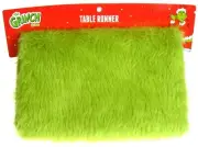 Ruz Licensed Dr. Seuss' The Grinch Christmas Faux Fur Green Table Runner Rug New