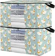 sanluoli 90L 2 Pack Underbed Storage Container with Reinforced Handles, clear window Sweater Storage Organizer For Closet