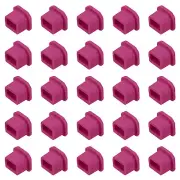 25pcs USB Type B Port Plugs Covers Dust Protector for USB Female End, Rose Red