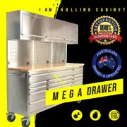 1.8 Stainless Steel Garage Rolling Workbench Cabinet with MEGA DRAWER - GTX1817W