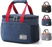 Insulated Lunch Bag for Women Men, Reusable Lunch Box Bag, Leakproof Thermal Insulation Aluminum Thickened Lunch Box, Lunch Tote Cooler Bag for Work, Picnic, School or Travel (Blue)