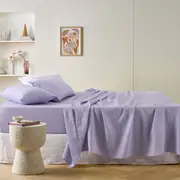 Vintage Design Homewares Lilac French Linen Sheet Set