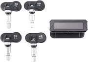 Justivana USB Solar Power Tire Pressure Monitoring System Wireless Car TPMS LCD Display Pressure Alarm with Internal Sensor