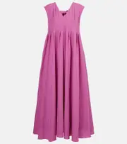 ['S Max Mara] 'S Max Mara Piega ramie and cotton pleated maxi dress UK 12 pink