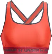 Under Armour Crossback Mid Impact Sports Bra Womens XS Orange NEW