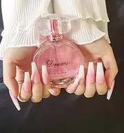 Matte Full Cover Artificial Nails Press on Nails Medium Length French Gradient Design Ballerina Fingernails Decoration for Women and Girls Beginners(24Pcs)