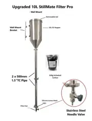 New StillMate 10L Full Stainless Steel (Carbon) FILTER PRO - Standard Wall Mount