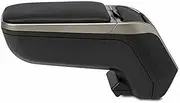 Armrest Specific Black/Grey Armster 2 for Fiat 500 (08-15). with Storage Compartment and Foldable.