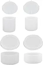 Fxvhojq 4Pcs Candle Jar Molds Silicone Candle Molds with Lid Non-Stick Silicone Pot Molds 4 Size Silicone Box Mold Creative Silicone Candle Vessels Pot Molds with Cover Bottle Making Moulds