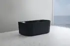 1500/1700mm CETO Bari Groove White/Black Back to Wall Free Standing Acrylic Bath