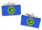 SICA Sistema de la Integración Centroamericana Flag Cufflinks in Chrome Gift box