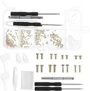 Eyeglass Repair Tool Kit, Gold Glasses Repair Kit Precision Glasses Screwdriver Set with Screws Nose Pads Eyeglass Ear Grips Tweezer for Eyeglasses Sunglasses Presbyopes Watch Repair