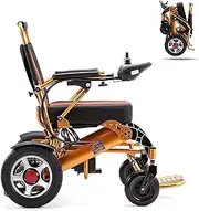 MGDQHT Electric Wheelchair, Lightweight All-Terrain Power Scooter, Aluminum Alloy Frame, Dual Motor, Folds in 5 Sec, Comfortable Terrain, Easy Storage & Transport, 13-15 km Range, 100kg Weight Limit