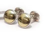 New DAVID YURMAN Men's 14mm Round Cufflinks in Silver and 18K Yellow Gold