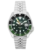 Seiko 5 Sports SKX GMT Stainless Steel Green Dial Automatic SSK035K1 100M Men's Watch