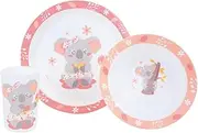 FUN HOUSE 005803 Mimi Koala Children's Lunch Set with Plate, Bowl and Glass