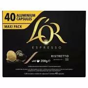 LOR ESPRESSO Caf Ristretto Intensit 11 - 40 capsules en aluminium