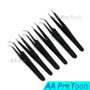 Professional Volume 6 Eyelash Tweezers Extension Individual SET STR & CVD BLACK
