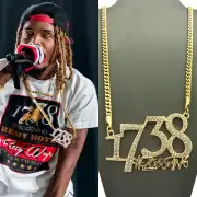 ICED 1738 FETTY WAP ZOO GANG PENDANT CUBAN LINK CHAIN NECKLACE GOLD HIP HOP