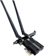 WiFi 6E AXE5400 PCIe WiFi Card Intel AX210 Chipset with Bluetooth 5.3 Tri-Band 2.4G/5G/6GHz 5374Mbps PCI Express Wireless Network Card Wi-Fi Adapter for Desktop PC Windows 10/11(64 bit)
