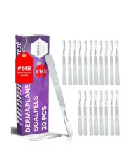 Disposable High Carbon Steel 14R Blades Dermaplaning Scalpels - Pack of 20