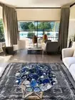 24" Blue Agate Round Coffee & Tea Table Top Modern Kitchen Furniture Balcony Dec