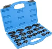 EVTSCAN 19Pcs Metric Crowfoot Wrench Set for Tight Spaces, with 8mm to 32mm Size Range, for 3/8 1/2 Drive Ratchet Handles, Torque Wrenche, and Extension Bars