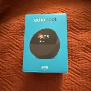AMAZON ECHO SPOT BLACK ALEXA SMART SPEAKER Alarm Clock WIFI NEW in SEALED BOX