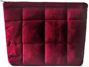 Quilted Makeup Bag, Cosmetic Bag, Travel Toiletry Organizer Pouch, Clutch for WOM, Wine Red - Velvet, Quilted Makeup Bag