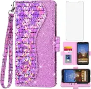 Google Pixel 3a Tempered Glass Screen Protector and Wrist Strap Flip Wallet Case