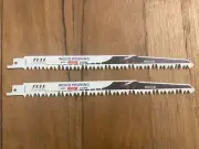 2 x Reciprocating Saw Blades For Wood/Pruning 240mm Or 91/2 Inches Long