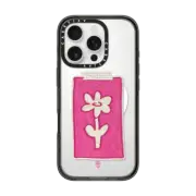 iPhone 16 Pro Impact Case MagSafe Compatible Pink Daisy