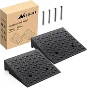 Nilight Rubber Curb Ramps, 6.3" Rise Height Heavy Duty Rubber Threshold Ramp, Portable Driveway Ramps for Cars Wheelchairs Scooter Lawn Mower, 7000lbs Load Capacity, 2 Pack