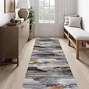 Hallway Runners Rugs, Modern Striped Soft Corridor Rug Runner Non Slip Entryway Mat, Washable Extra Long Carpet Runner 1m/1.5m/2m/2.5m/3m/3.5m/4m/4.5m/5m/6m(3.3ft×11.5ft/100×350cm)
