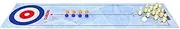 Oshhni 3 in 1 Tabletop Curling Table Game Set with Game Mat, Bowling Game and 10 Bowling Pins, with 8 Mini Shuffleboard Pucks