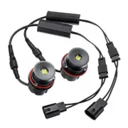 High Power White 6500K 40W/pcs LED Angel Eyes Halo Ring Marker Light Bulb Replacement for BMW E39 black