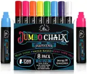 LANA & LUCA Jumbo Liquid Chalk Markers Square Tip - Bold Color Chalk Board Ma...