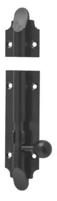 Matt black victorian barrel bolt and surface keeper,100 x 32 mm,TH 9660