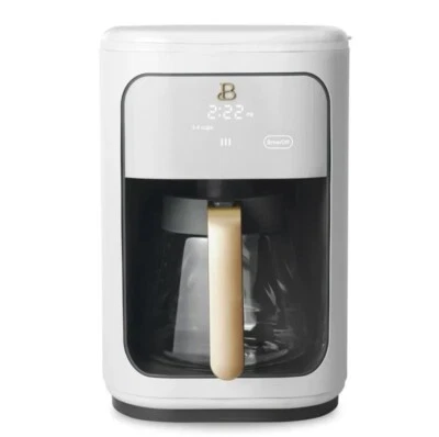 NEW 14 Cup Touchscreen Programmable Coffee Maker, White Icing by Drew Barrymore