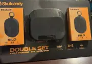 2 Skullcandy Kilo Wireless Bluetooth Double Speaker Set with Case Bundle SEALED